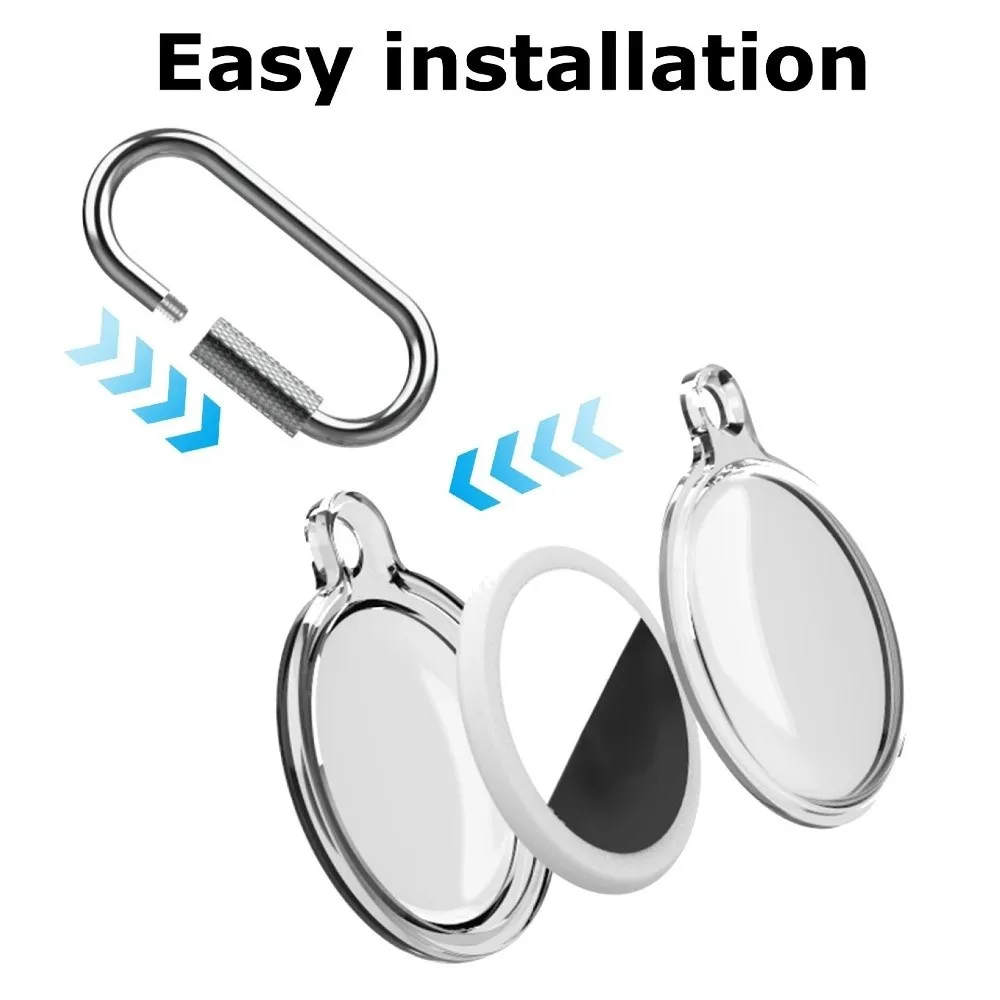 

4 шт. водонепроницаемых пылезащитных легких защитных чехлов с карабином и противоударным держателем для ключей для Apple AirTag