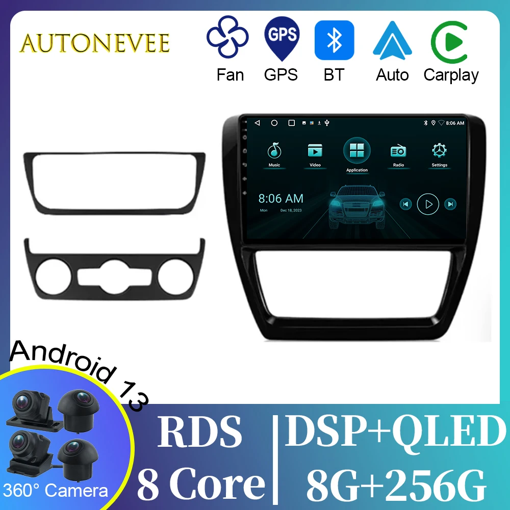 

7862 For VW Volkswagen Jetta 6 MK6 Android Auto Car Radio IPS Multimedia Video Player GPS Navigation Carplay Rear camera 5G Wifi