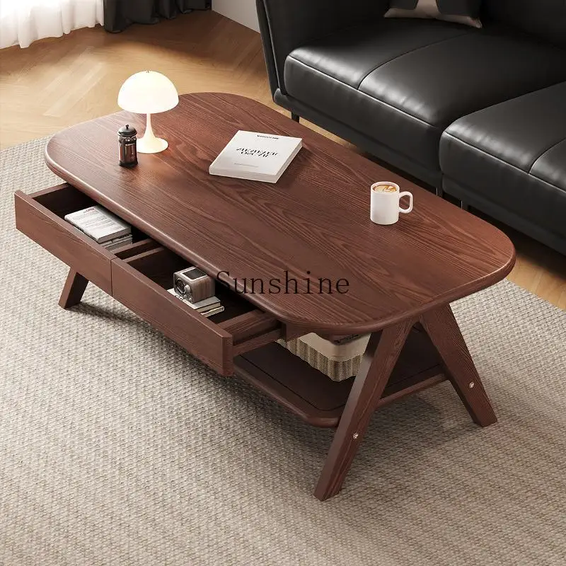 

Nordic small apartment simple living room household double coffee table