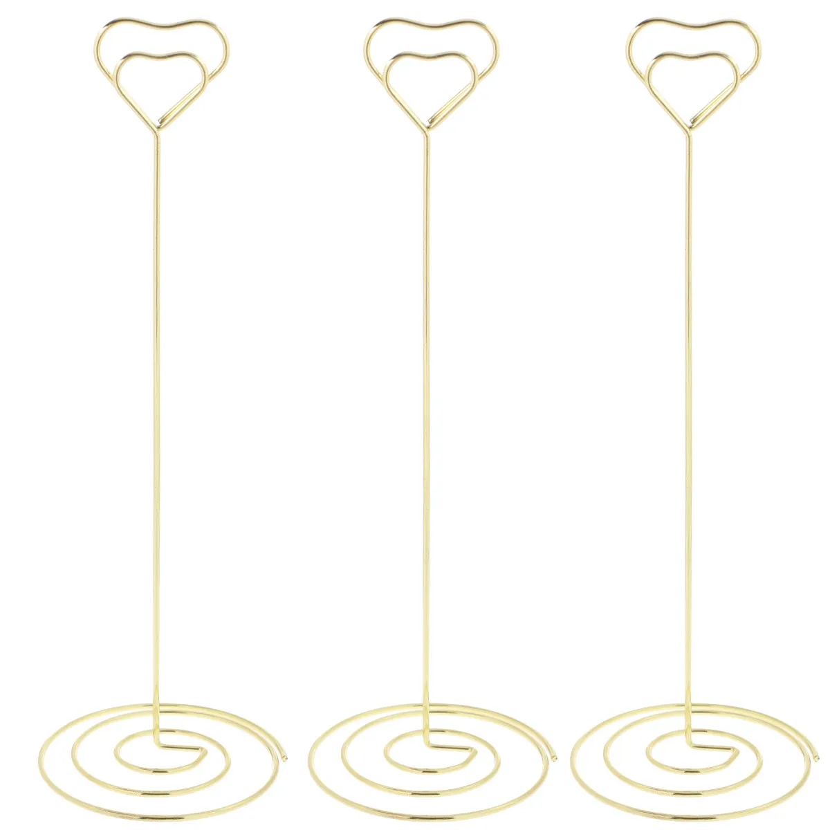 10Pcs Iron Wire Love Heart Shape Note Clips Photo Stand Holder 22Cm for Memos Cards Wedding Table Numbers Office Decor