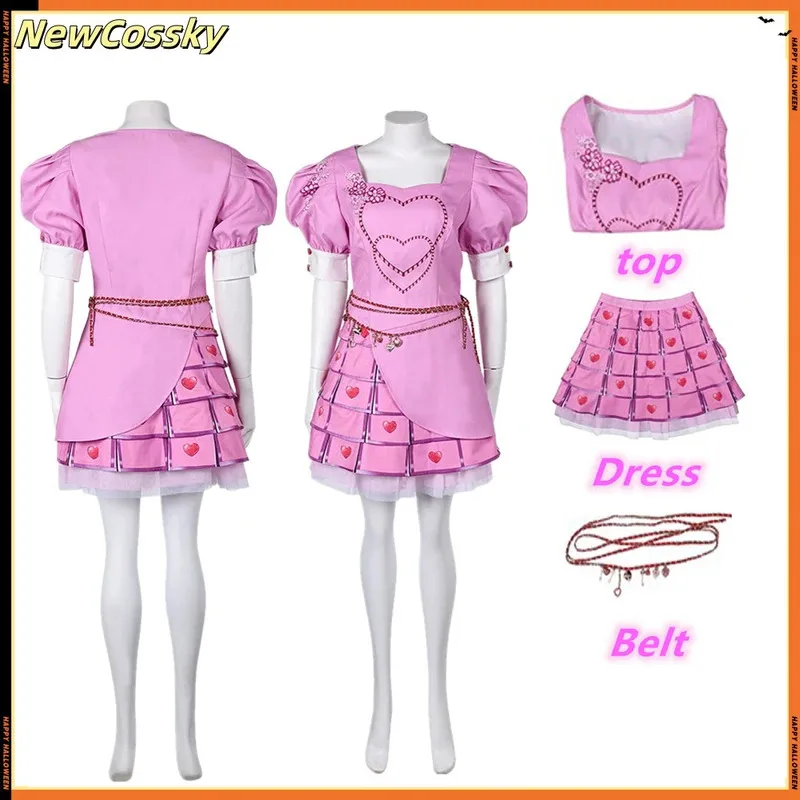 

Косплей-костюм Bridget, ТВ-маскировка, потомка, косплей для взрослых, женское розовое платье, парик, карнавальный комплект на Хэллоуин