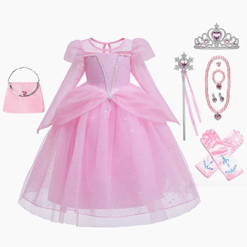 Elsa Cosplay Costume Kids Layers Deluxe Ball Gown Princess Dresses Aurora  Christmas Wedding Evening Dress Girls Princess Dresses - AliExpress 1501