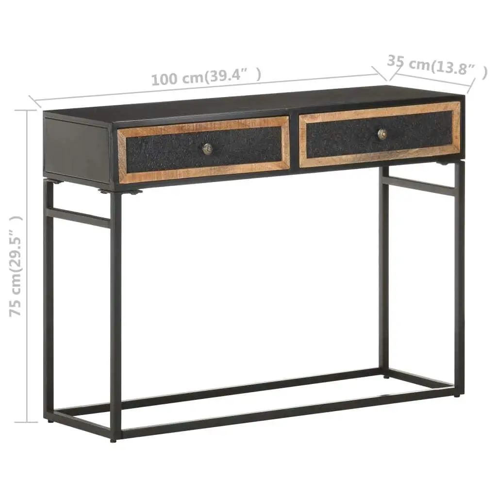 Mesa consola 39,4x13,8x29,5 madera maciza