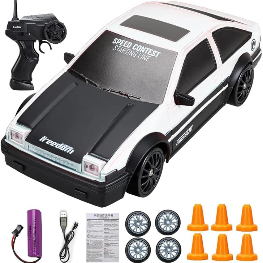 1:24 AE86 zdalnie sterowanym samochodowym pojazd wyścigowy zabawki dla dzieci 4WD 2.4G High-Speed GTR RC Drift Cars prezenty dla dorosłych dzieci