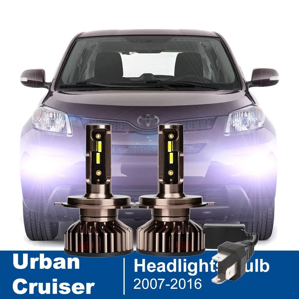 

2 шт. светодиодная лампа для фар для Toyota Urban Cruiser 2007-2016 лампа для фар дальнего ближнего света Canbus белые яркие авто фары