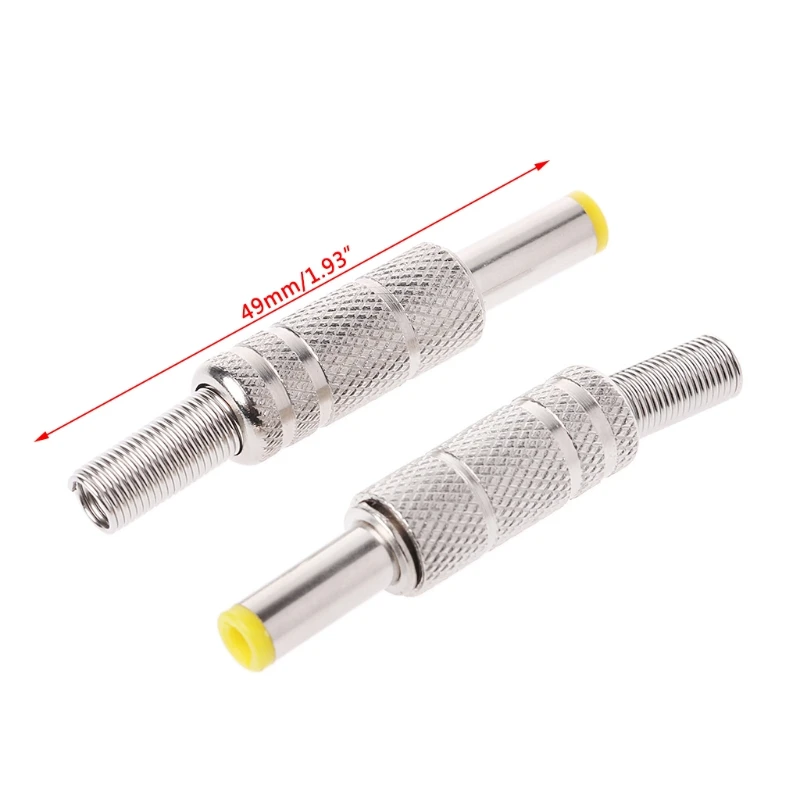 090F 5 шт. Металл 5,5x2,1 мм для разъема адаптера заглушки с питанием постоянного тока с желтым