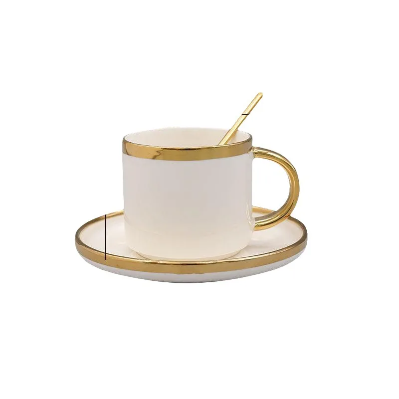 European Luxury Green Glazed Gold Plated Mug Cup Afternoon Tea Set High Beauty Phnom Penh Room Coffee Cup And Plate Set