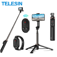 TELESIN 60CM Wireless Bluetooth Remote Control Vlog Selfie Stick Tripod Mount Black for GoPro 13 12 11 10 9 8 Camera Smart Phone