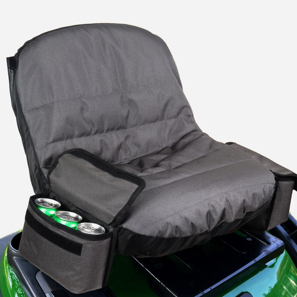 

Tractor Seat Cover Lawn Mower Riding Accessories Weather Proof 600d Oxford Cloth Gray Side Tool Bag Full Protection Anti Scratch