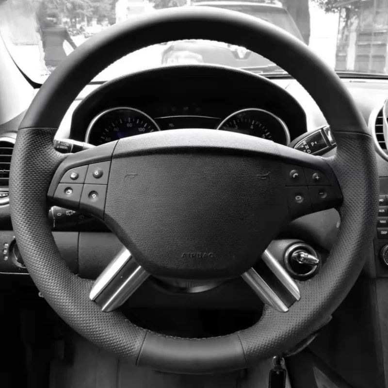 Steering Wheel Cover Faux Leather For Mercedes Benz M-Class GL-Class GL450 2006-2009 Braiding Cover For Benz Steering Wheel