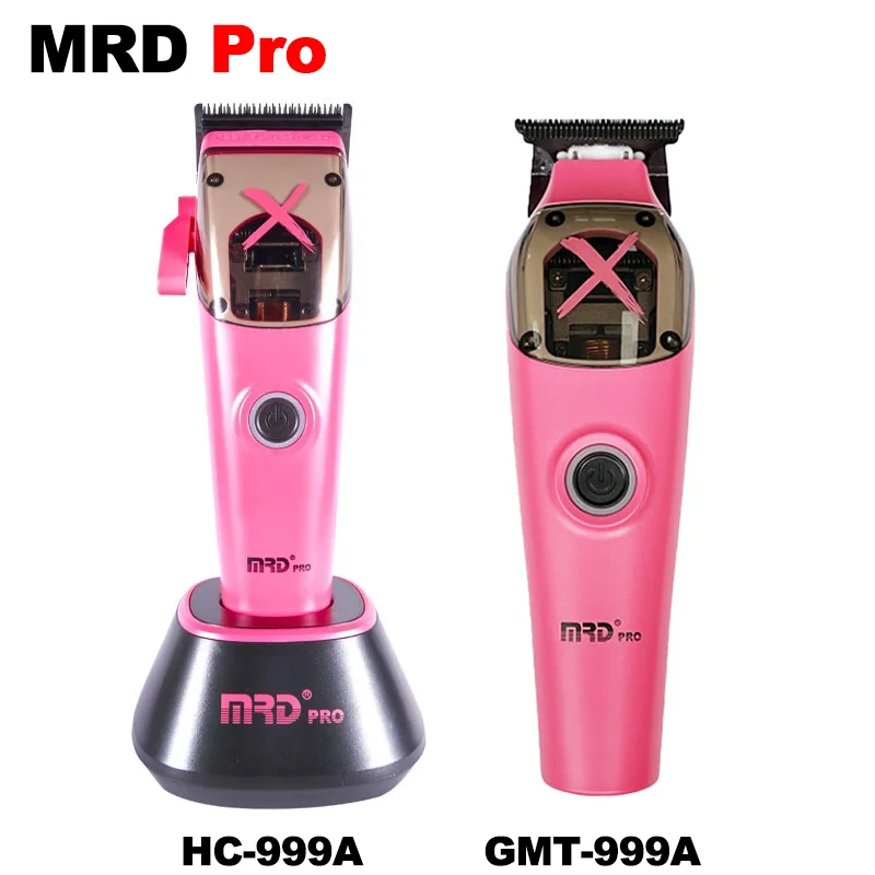 MRD HC-999A Machine King X Professional Men's Hair Clipper GMT-999A Vector Motor Trimmer 12000RPM Horns DLC Blade 3 Color Cover