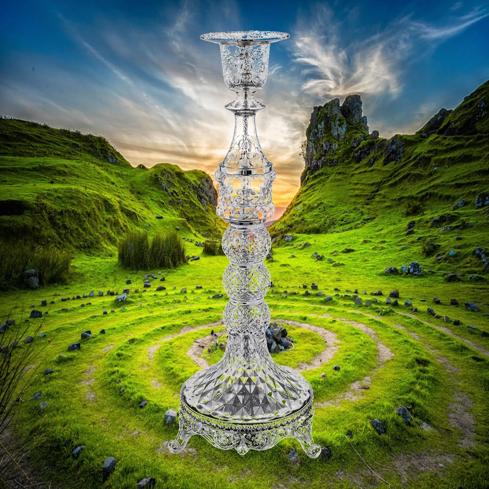 Candle X - Candle Holder with Pedestal Base Tabletop