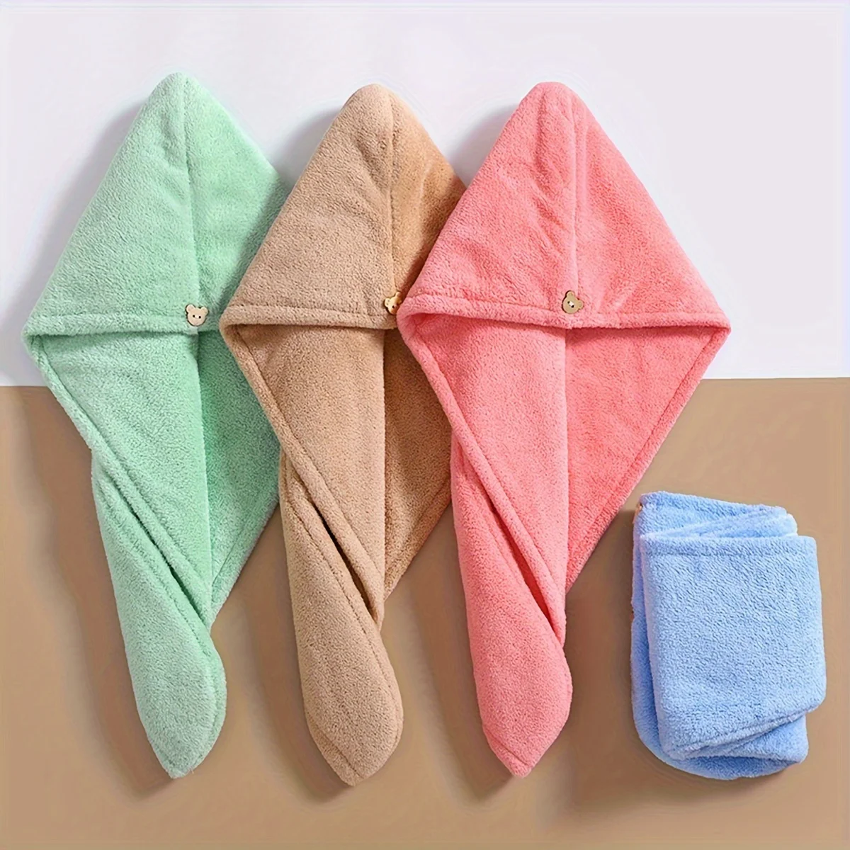 1pc Quick-Drying Hair Cap For Women Absorbent Coral Fleece Shower Cap With Thickened Towel For Hair Drying And Wrapping