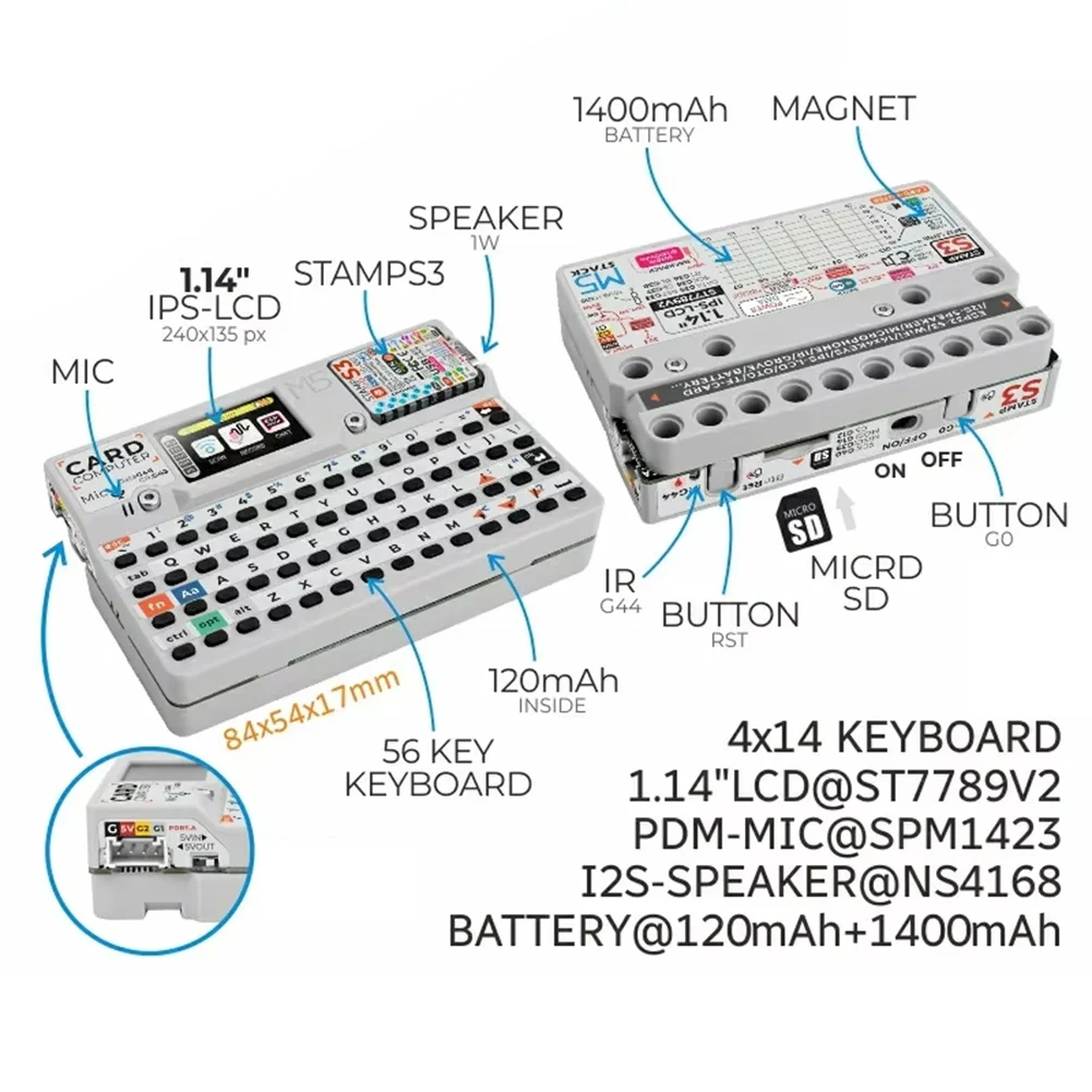 Cardcomputer StampS3 Microcontroller 56 Key Keyboard Card Computer DIY Electronics