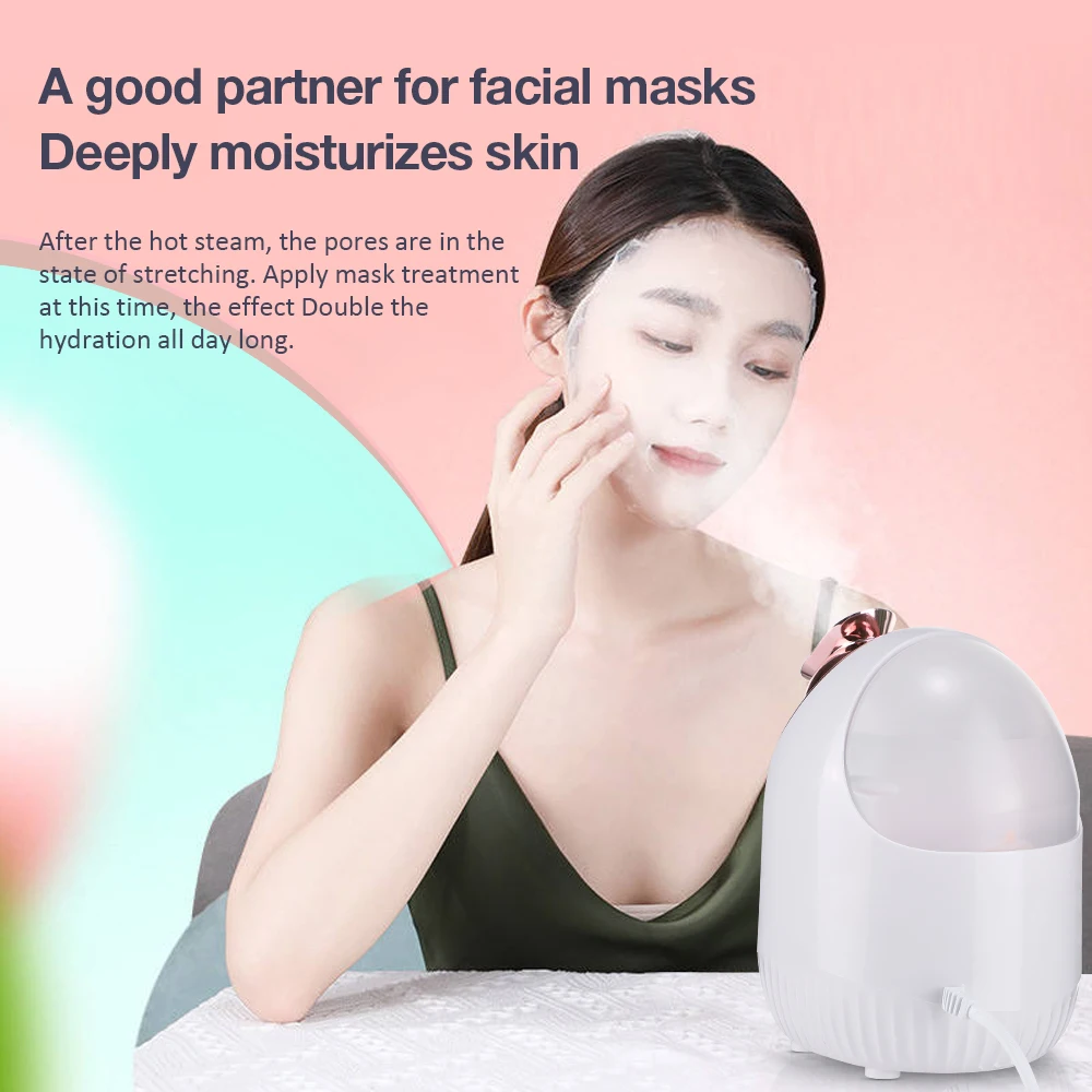 

SPA Face Steamer Nano Mist Sprayer Facial Steamer Cold & Hot Nebulizer Facial Sauna Humidifier For Pores Cleansing Moisturizing