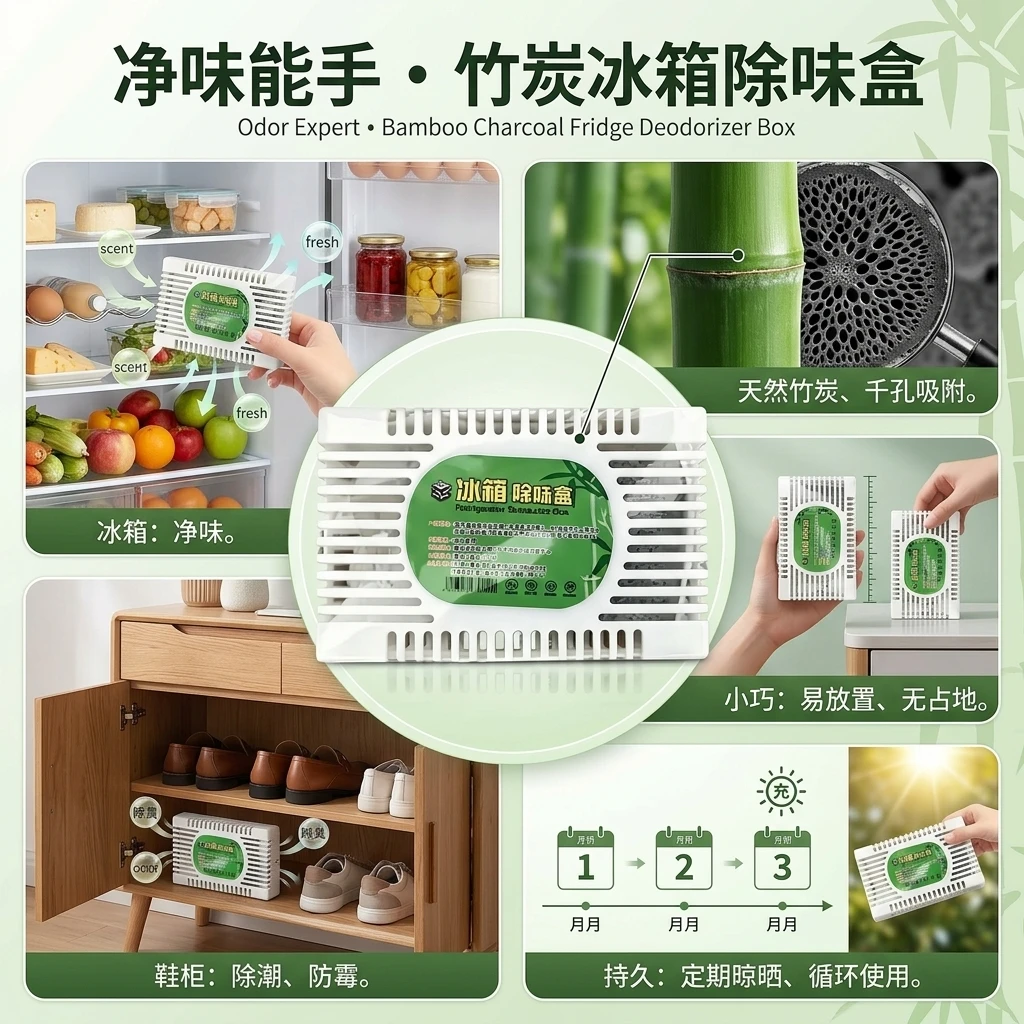 1/3/5Pcs Rv Refrigerator Odor Wardrobe Deodorizer Fridge Freshener Longlasting Refrigerator Odor Removal Pack Closet Cleaner