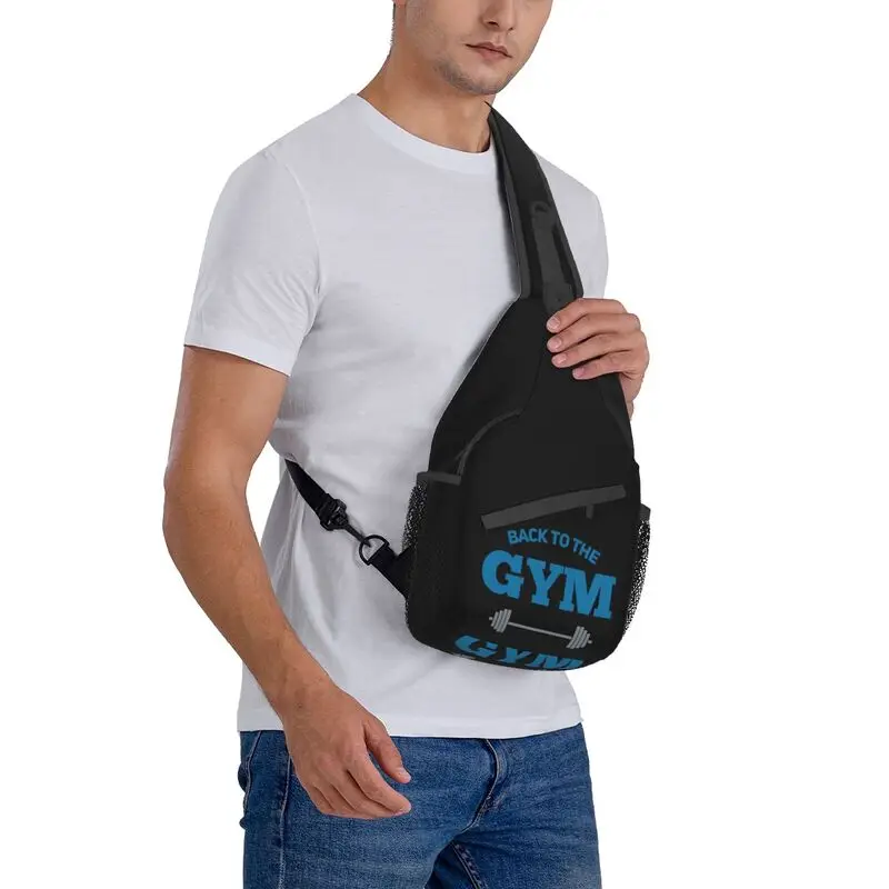 Sac à bandoulière de poitrine pour hommes, sac à dos de voyage, sac à bandoulière, sac à dos de musculation, entraînement, citation initiée, retour à la salle de sport, mode