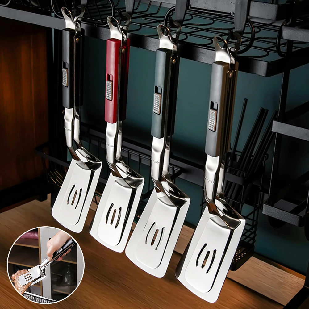 

2 In 1 Spatula Tongs Versatile For Grilling, Frying & Serving. Home Kitchen Daily Cooking