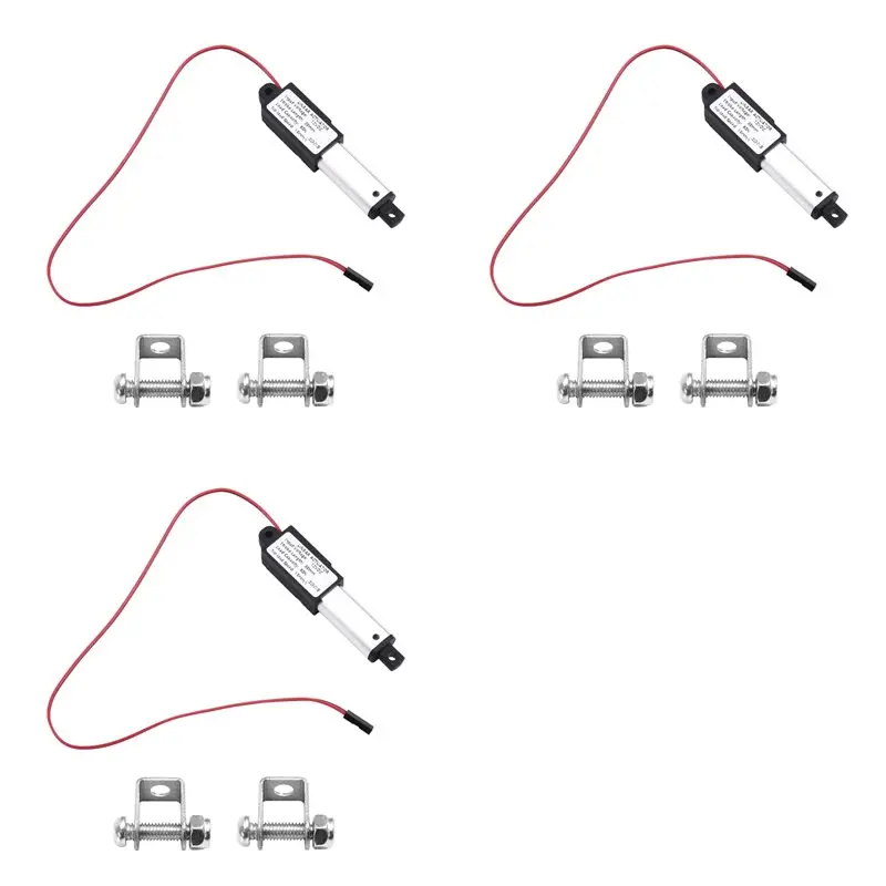 

3X Micro-Type Linear Actuator,1In Stroke,60N/13.5Lb,Speed 15Mm/S Mini Electric Waterproof Motor Linear Actuator 12V-ABQU