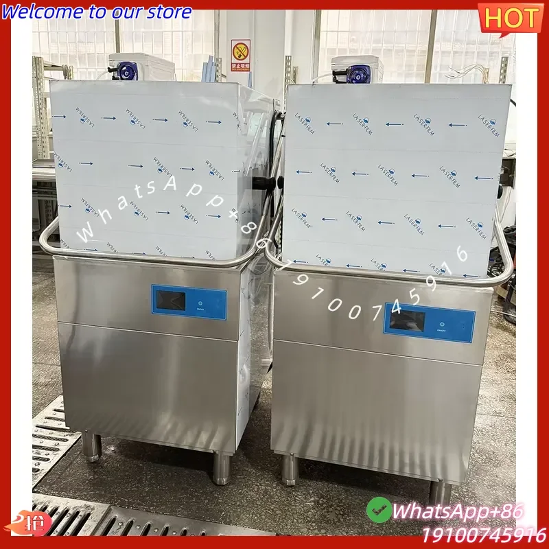 2026Hot High-Temp Commercial Hood Dishwasher Freestanding Stainless Steel Smart Control for Restaurants & Catering