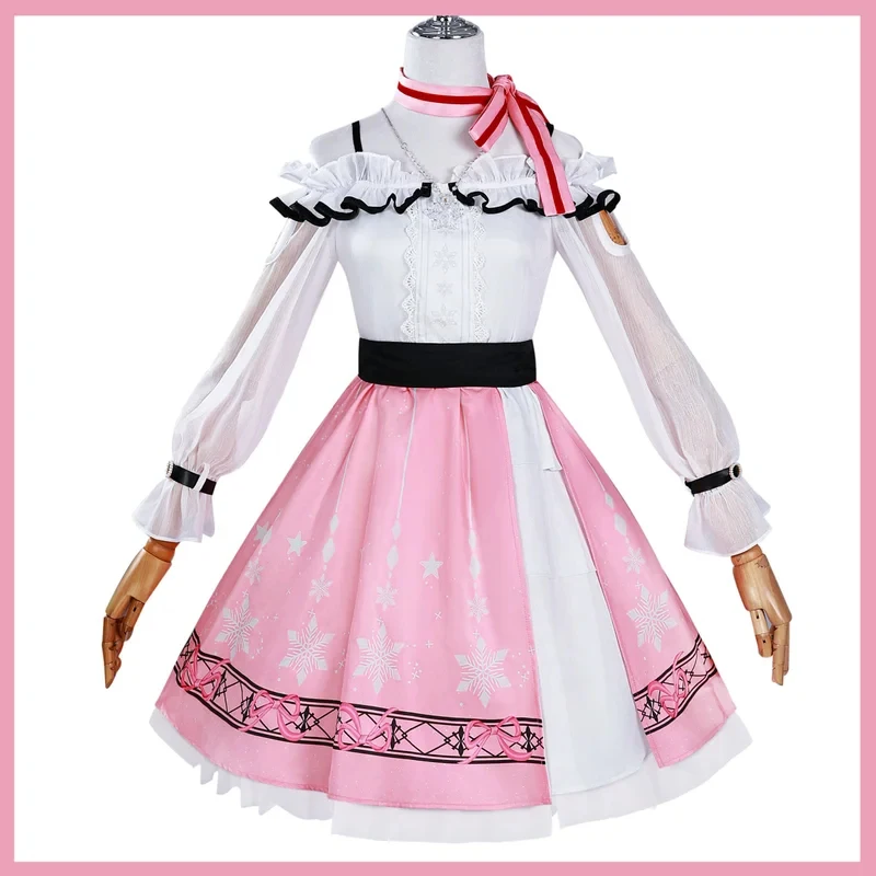 

gb6Game Cosplay Costume Anime Infinity Nikki Wig Sweet Pink Lolita Dress Cute Halloween Party Outfit for Women Skirt Suit