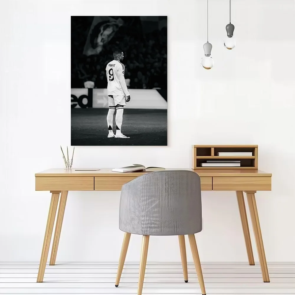 Soccer Player Mbappé With Number 9 Printed Canvas Poster Personalized High Quality Wall Art Paintings for Modern Home Decoration
