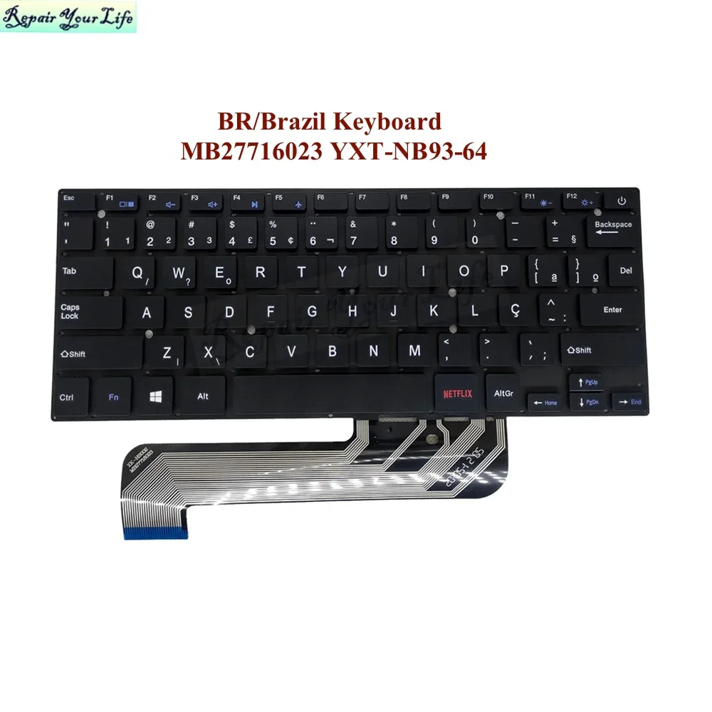 New BR-PT Brazil Keyboard MB27716023 YXT-NB93-64 YT-277-16-05 K2919 MB2778018 YXT-NB91 XK-HS002 SCDY-277-8-02 Notebook Teclado