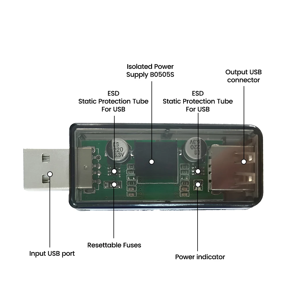 1500V ADUM3160 Digital Signal Audio Power Isolator USB to USB Audio Signal Isolator 12Mbps 1.5Mbps adum3160