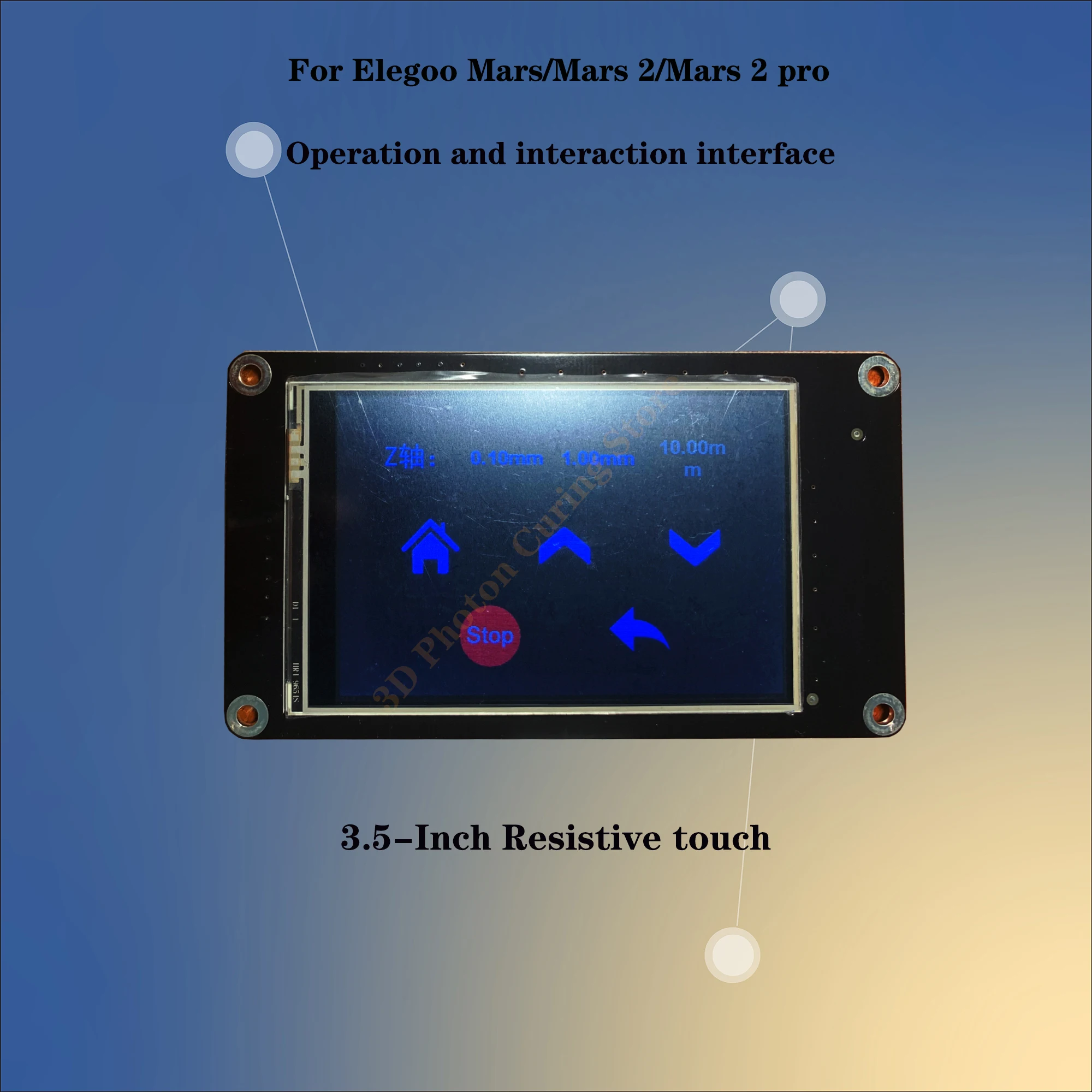 3.5-inch Resistive touch screen for Elegoomars/Mars2/mars2 pro 3D printer Operation and interaction interface display LCD