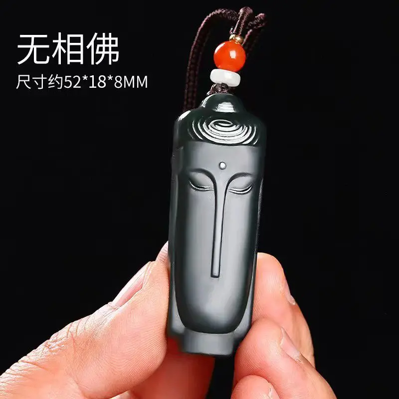 

Натуральный нефритовый кулон из Синьцзяна Хэтянь с изысканной резьбой в виде Будды, персонализированный модный амулет для мужчин и женщин, подарок