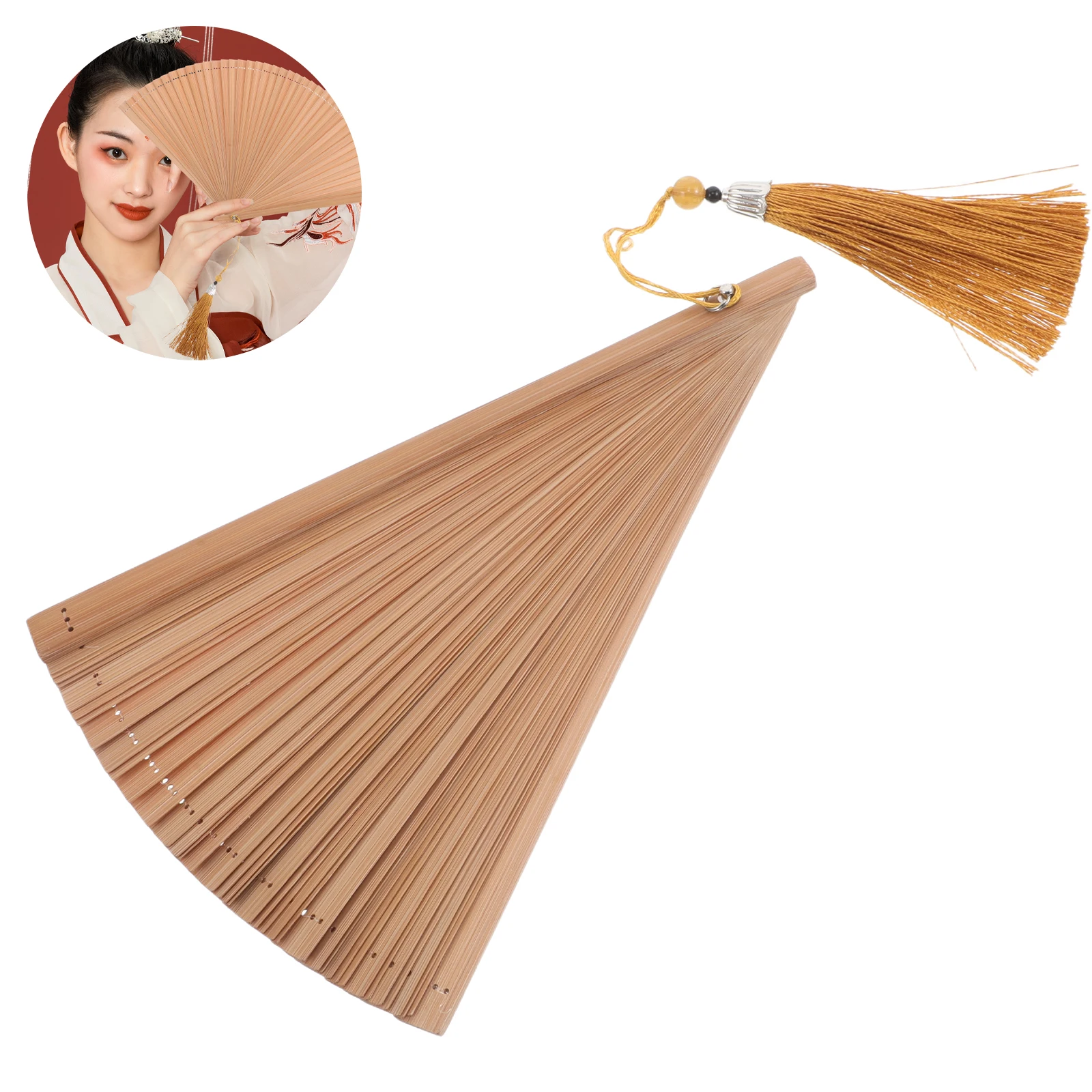 

Vintage Folding Fan Women's Handheld Portable Fans Bamboo for Wedding Guest