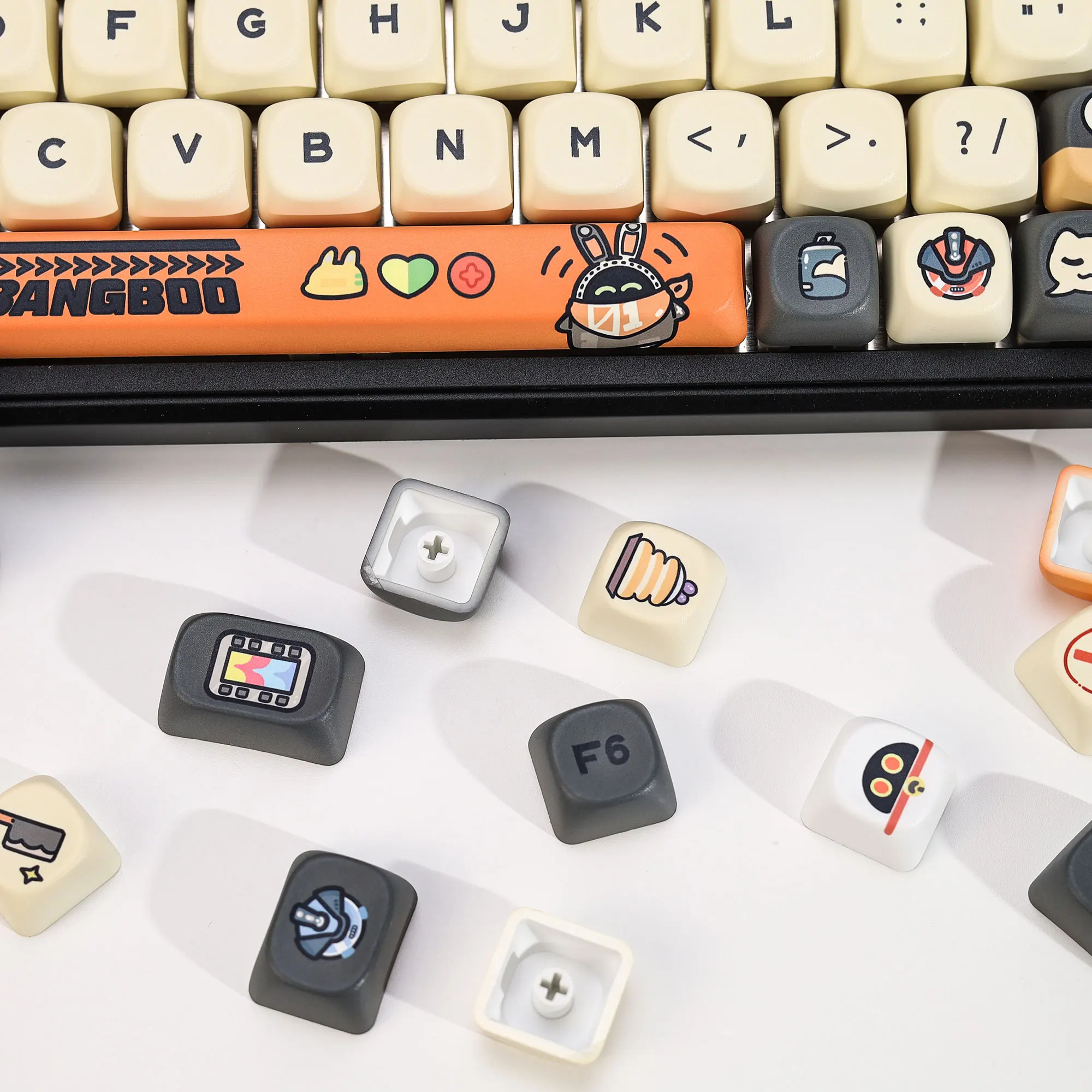 KBDiy ZZZ Bangboo Themen-Keycaps Anime Niedliche KOA MOA Profil PBT Tastenkappen ISO Benutzerdefinierte DIY für 60% Gaming Mechanische Tastatur Tastenkappen – Detail 3
