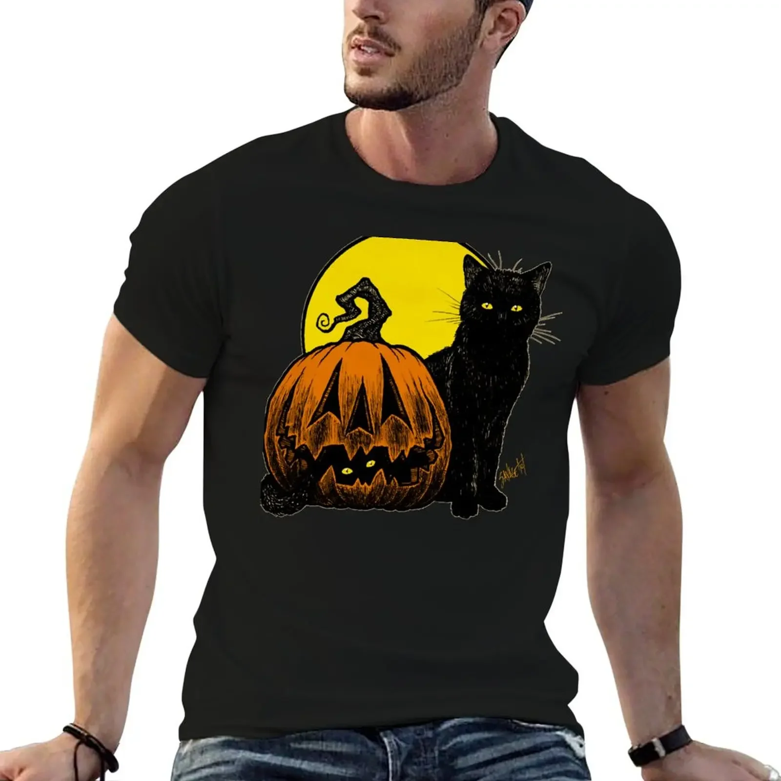 Still Life with Feline and Gourd T-Shirt essential t shirt cheap stuff Short sleeve tee men