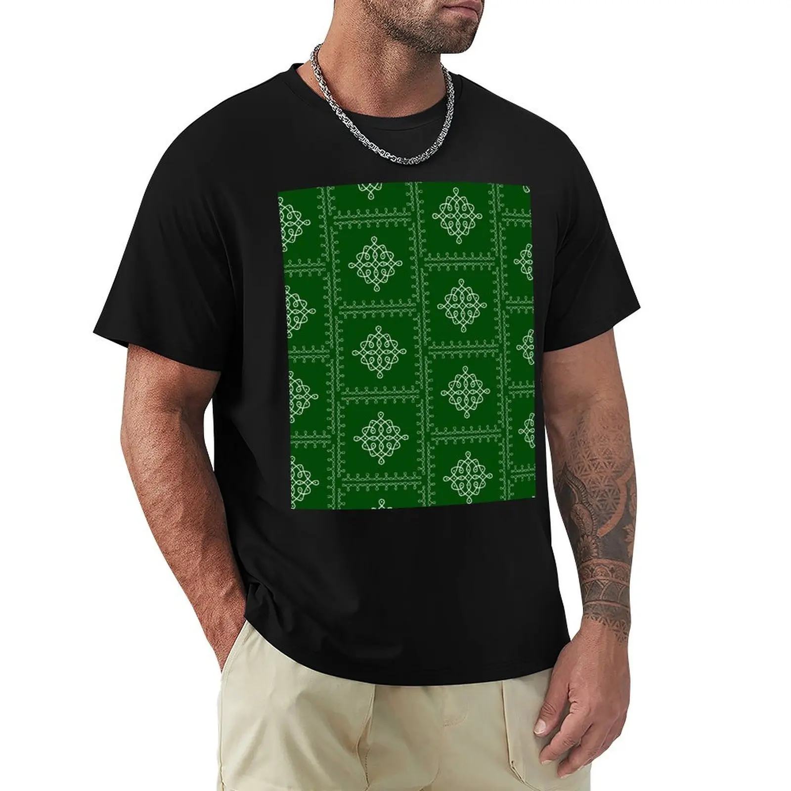 

Dot Kolam art, Rangoli, Indian traditional art T-Shirt blacks luxury designer Clothing Aesthetic clothing men t shirts