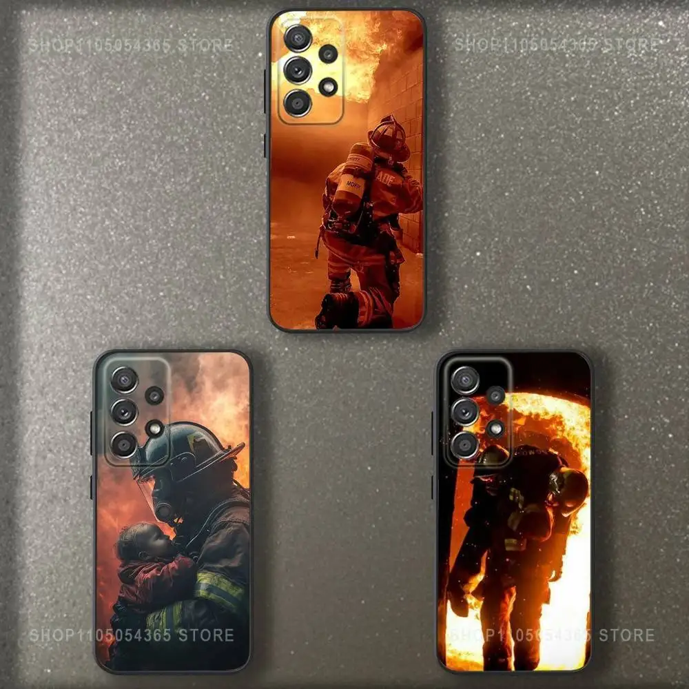 

Cool Firemans Phone Case For Samsung S 25,24,23,22,30,21,10,9,Ultra,Plus,Lite,FE,4,5 G Soft Black Case
