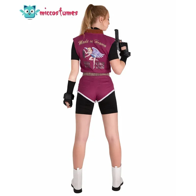

25COSWomen's Claire Cosplay Costume Outfit Vest Shorts for Women Halloween Cosplay Costume