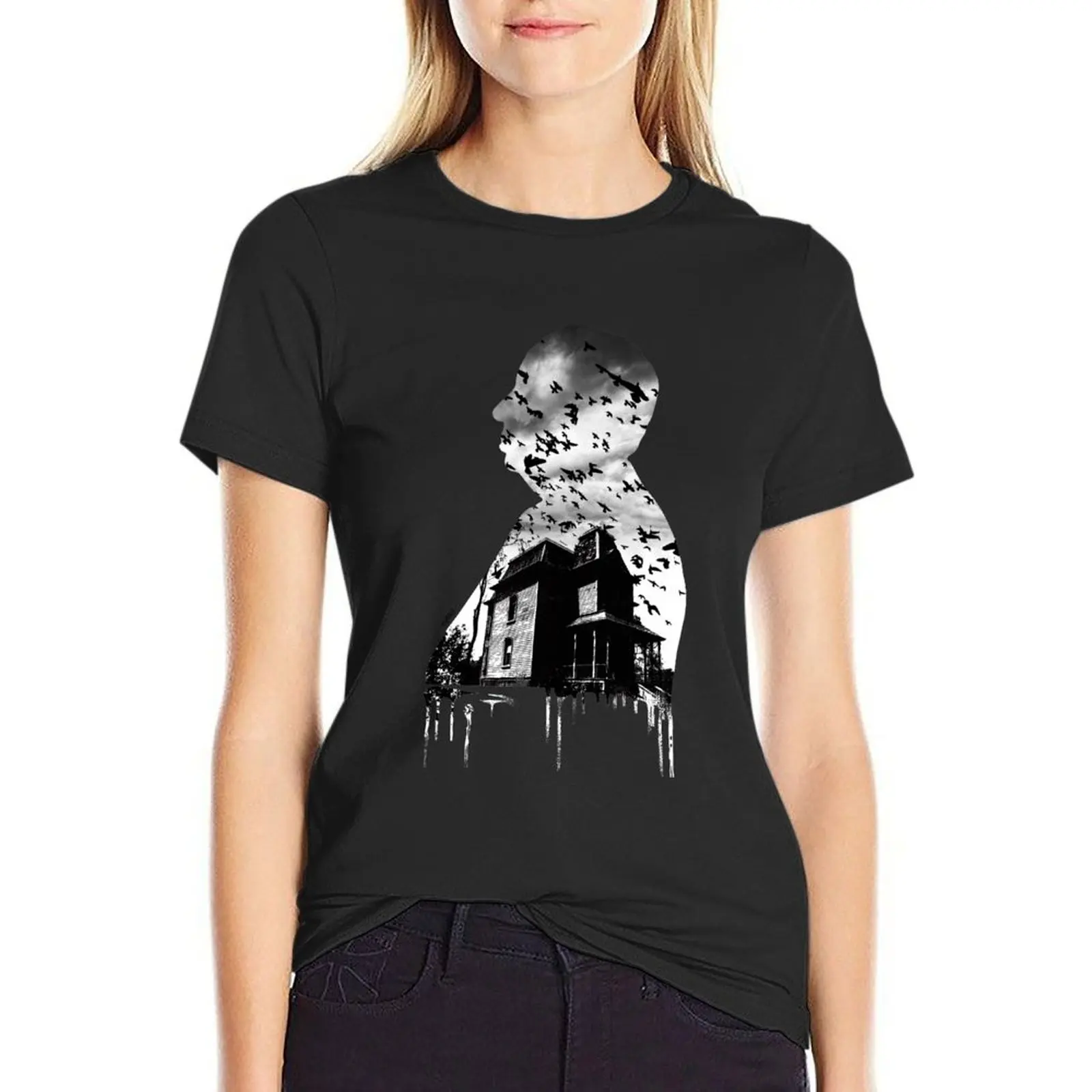 

Alfred Hitchcock Collage - White T-Shirt Short sleeve tee aesthetic clothes anime clothes Woman clothes