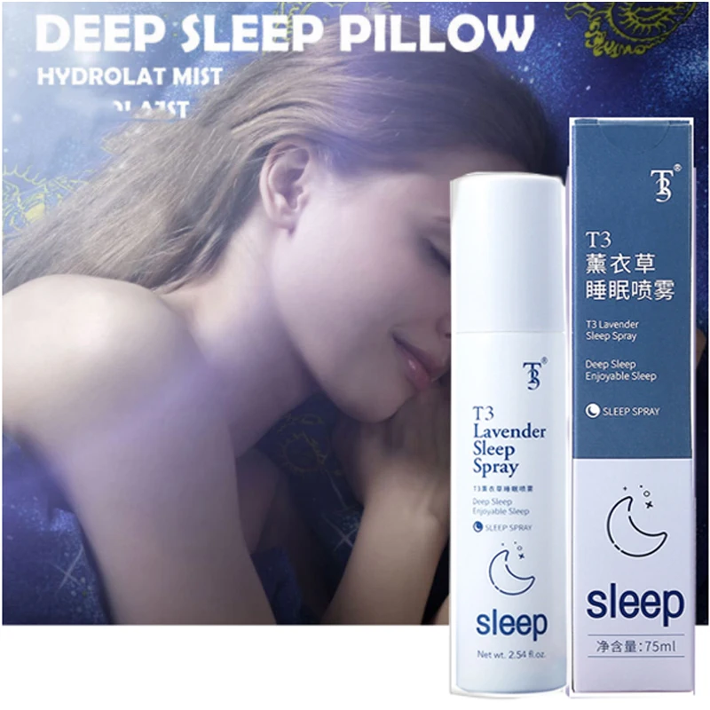 Aromatherapy Aid Fast Sleep  Pillow Spray 75ml Lavender Refresh Relax Deep Sleep Essential Oil