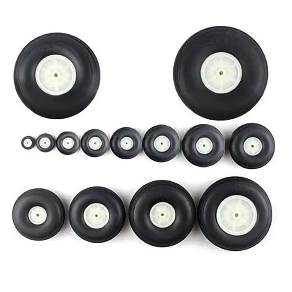 1 Pair Black Tail Wheel Rubber PU Plastic Hub 1