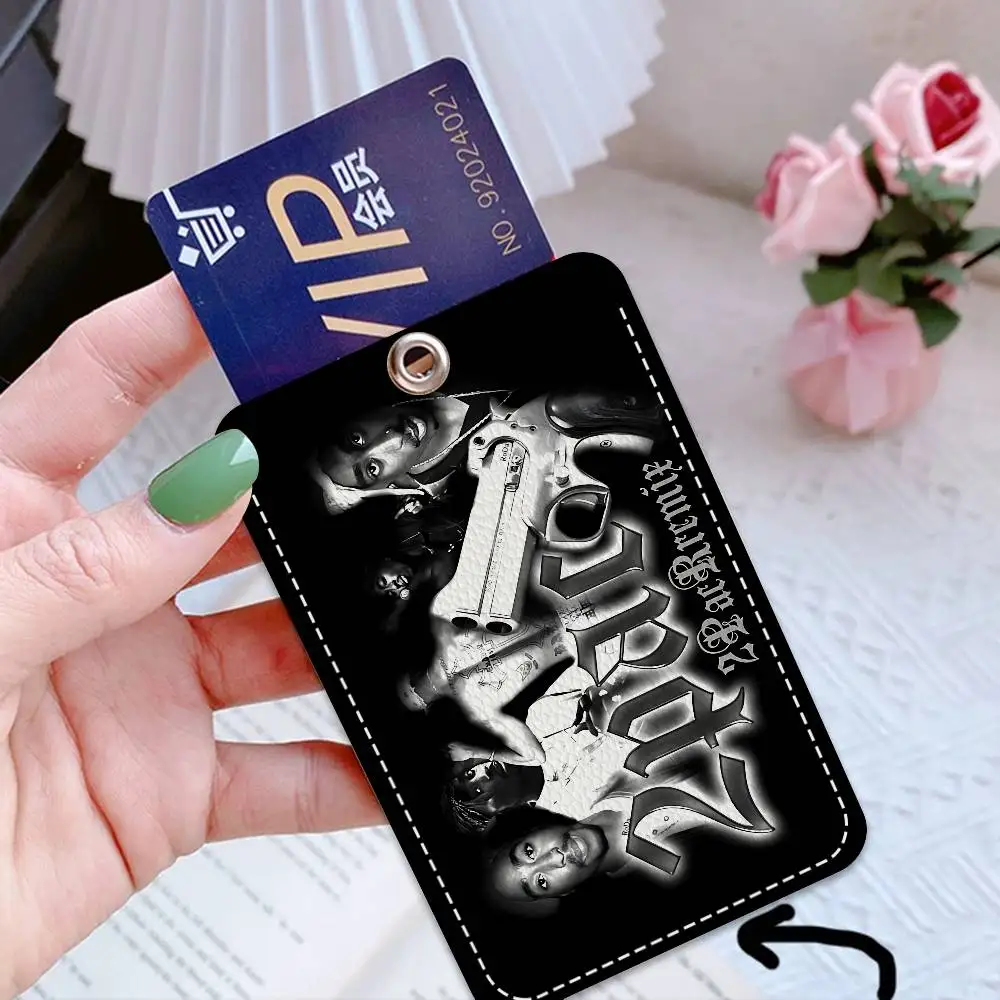 Classic Rapper T-Tupac 2-2pac 1Pc PU Leather Card Holder Keychain