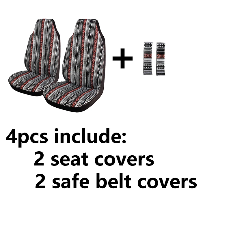 Autoking Covers Universal High Back Car Seat Covers Full Set With Seat belt Pad Steering Wheel Cover Protector For Car Suv Truck