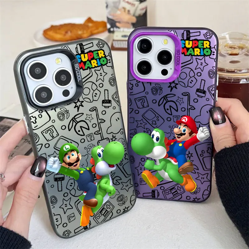 

Super-Bross Coque For iPhone 16 Pro Case 14 11 13 15 Pro Max 12 Mini XS SE2 7 8 15 16 Plus M-Marios Phone Cases Shockproof Cover