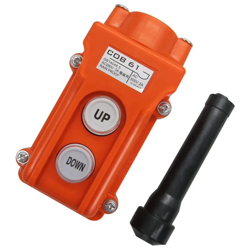 【CYBER MONDAY】6X Rain Proof Up-Down Switch Control Station Crane Pendant Hoist Push Button Switch Momentary COB61-UP-DOWN