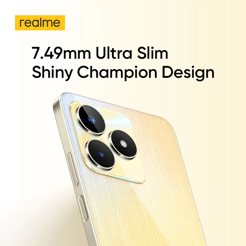 Realme-C53 Supervooc Charge avec grand écran, appareil photo AI 50MP, batterie massive 6.74 mAh, 5000mm, ultra mince, 6 Go + 7.49 Go, 33W, 128 ", 90Hz