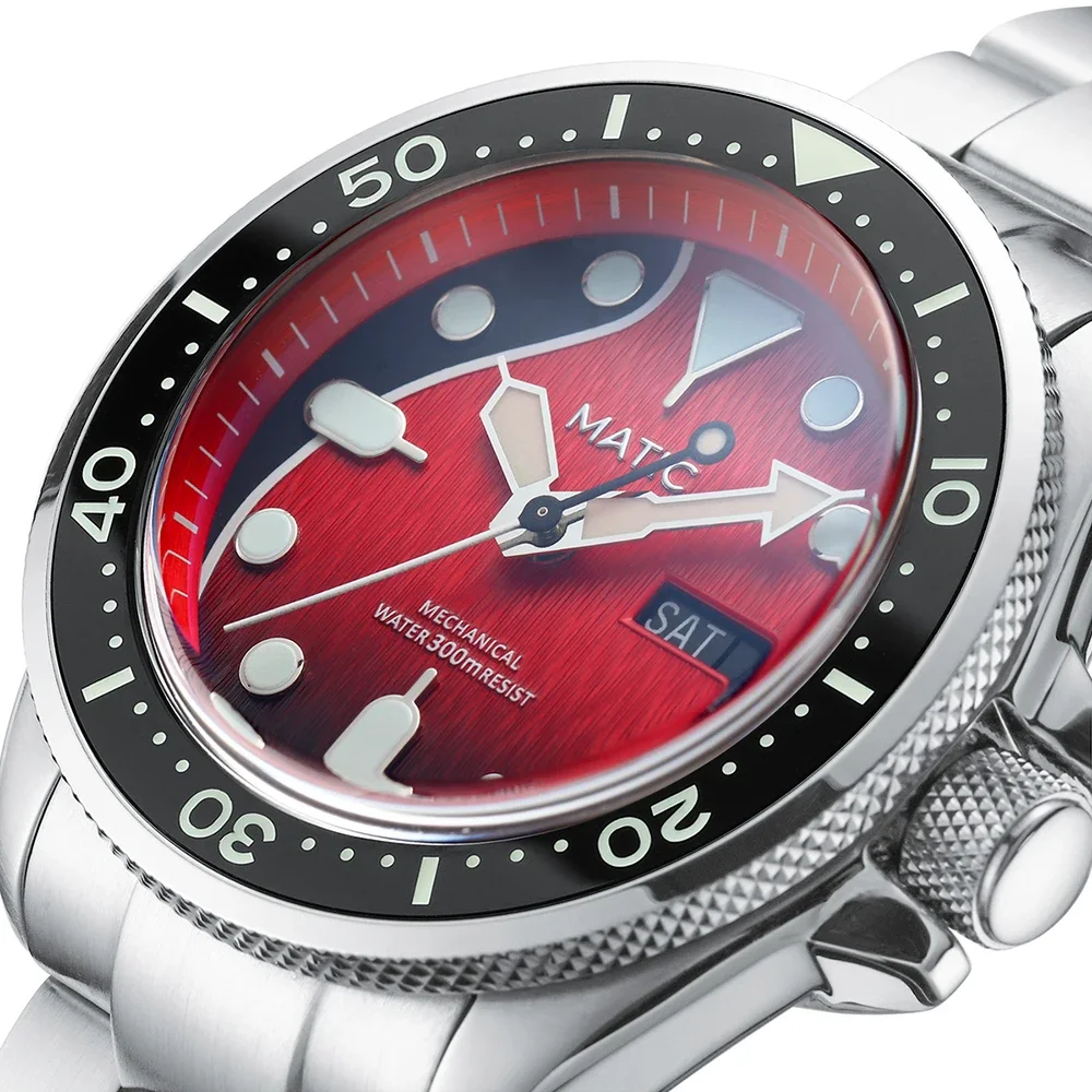 MATIC WATCH DIVER SE 42mm SII NH36A Mechanical Wristwatches SKX [Red+Black Dial]