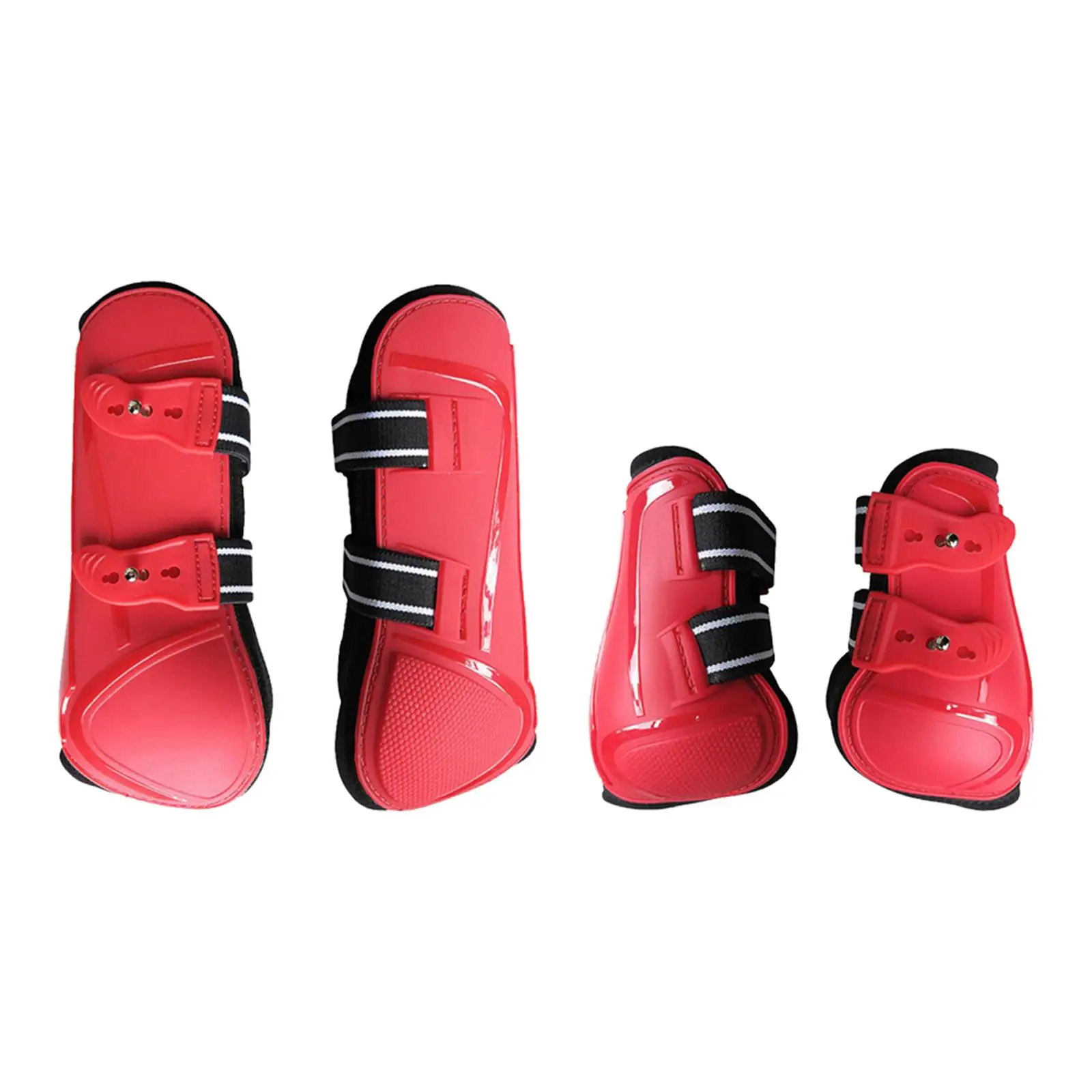 Riding Horse Leg Boots Set Front Hind Tendon Guards Hard Shell Shock Absorbing Fetlock Protector Comfortable Neoprene Liner for