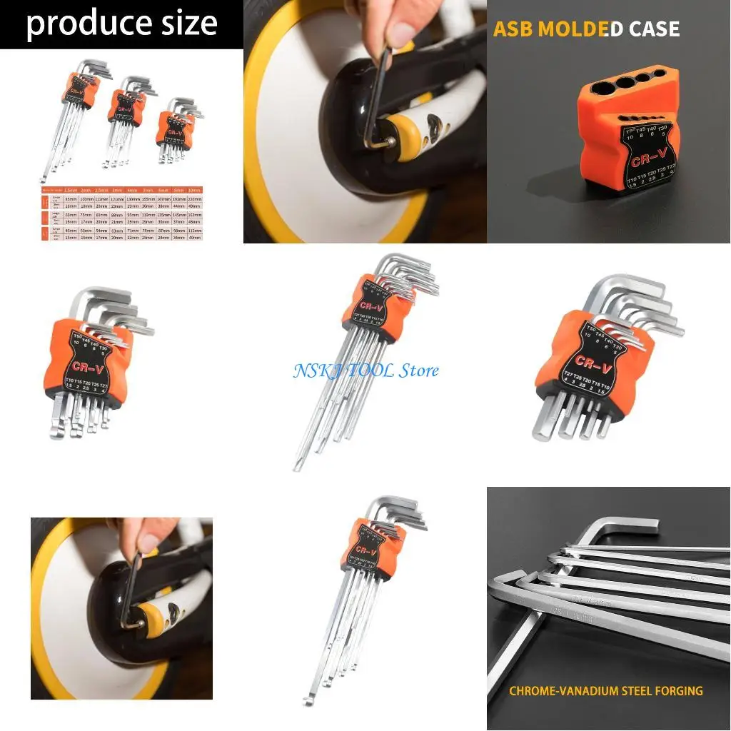 

L8RC Multipurpose L Type Wrench Set With Extended Handles For Tight Space Repairs And Assembly