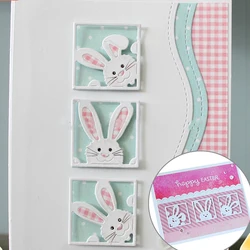 2023 년의 새로운 배송 DIY Scrapbooking 카드 장식에 사용되는 종이 절단을위한 3pcs 부활절 토끼 스텐실