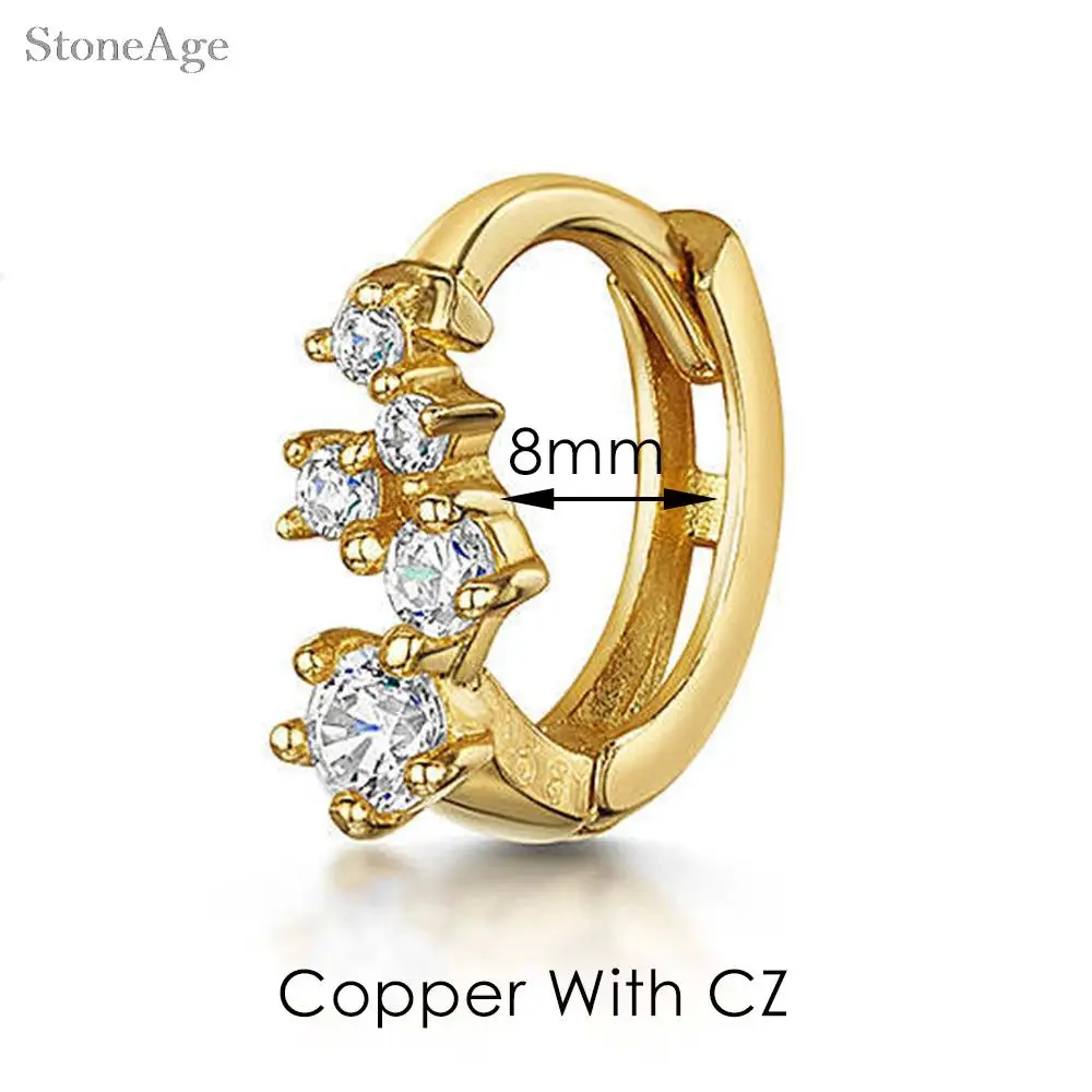 Y2k Ohrpiercing Helix Daith Snug Ohrringe für Frauen 1 Stück Zierlicher Knorpel Tragus Clicker Septum Ring mit Kette Damenschmuck – Detail 9