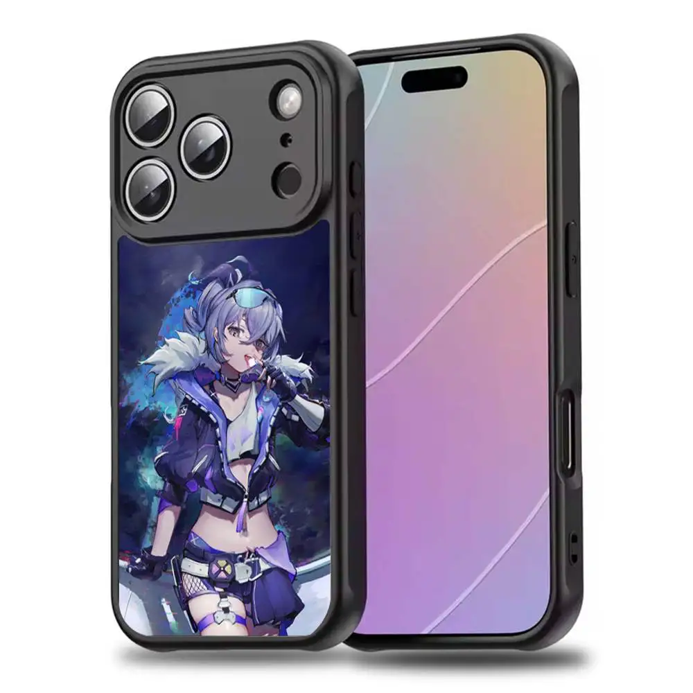 حافظة هاتف H-Honkai Silver W-Wolf لهاتف iPhone 17,16,15,14,13,12,11,Pro,Max,Plus,Mini,SE4,E Magsafe شحن لاسلكي مغناطيسي